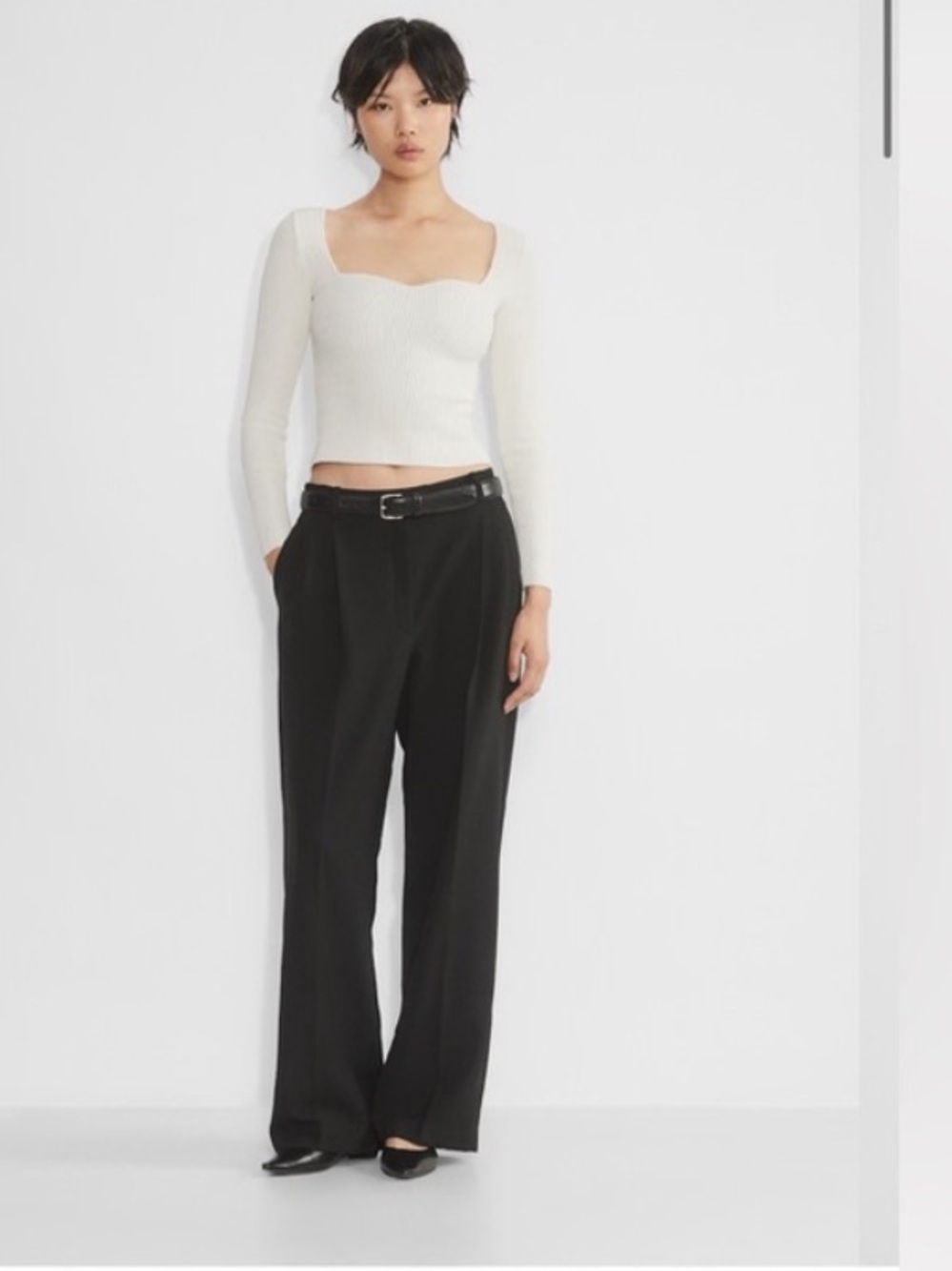 Babaton Sculpt Knit Sweetheart Long Sleeve Top Aritzia | Contour Knit Fitted XS